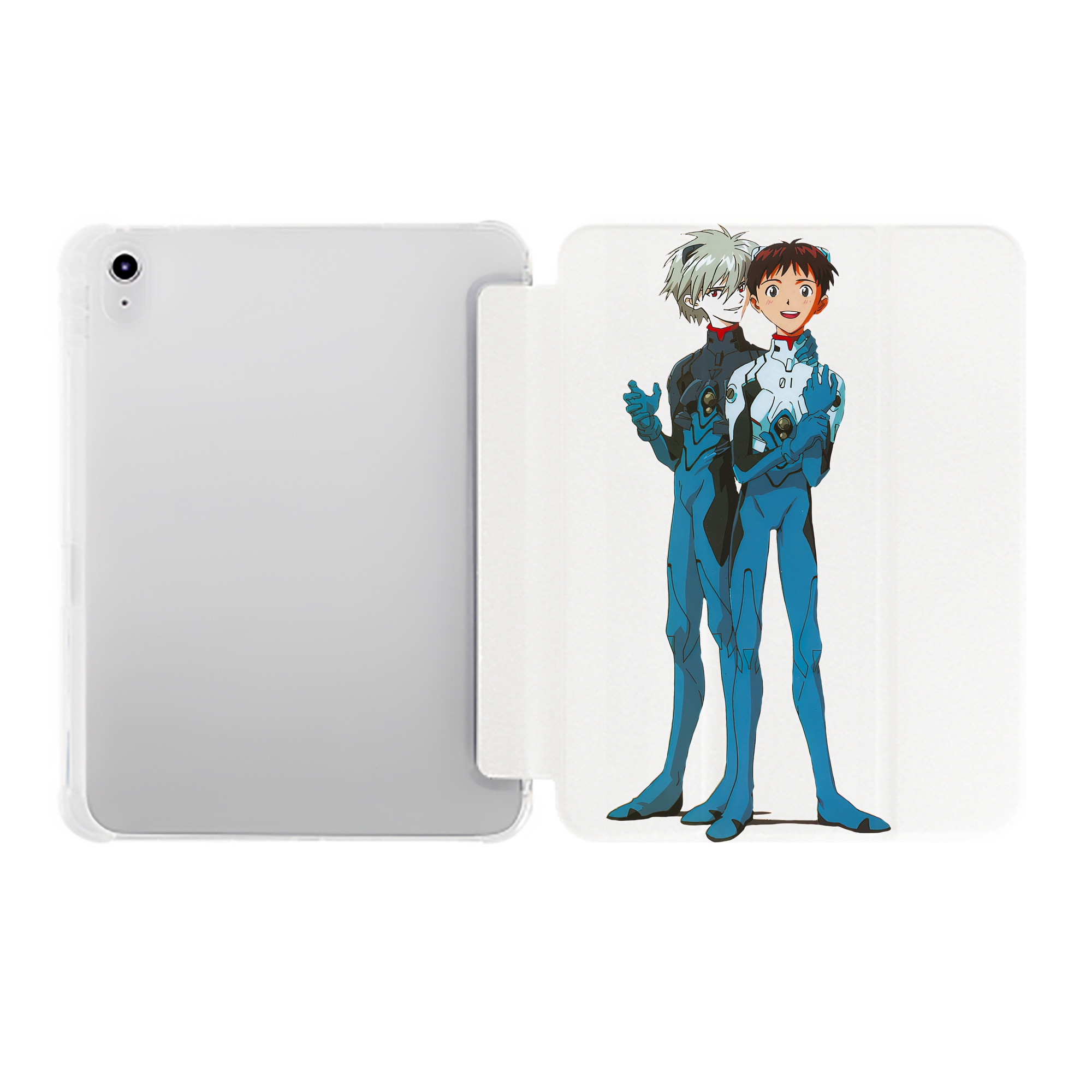 （画像用） EVA 新世紀エヴァンゲリオン IPad ケース ペン収納付き 三つ折りスタンド PUレザー×シリコン 対応機種9.5/10.5/10.9インチ
